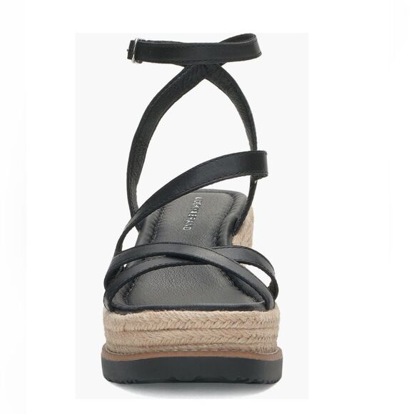 NWT LUCKY BRAND BLACK CAROLIE ESPADRILLE WEDGE STRAPPY SANDAL WOMENS NEW IN BOX - Picture 4 of 10